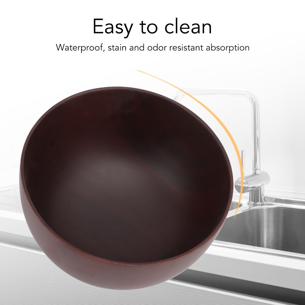 Meal Prep Japanese - Wood Noodle Bowl Round Shape Smooth