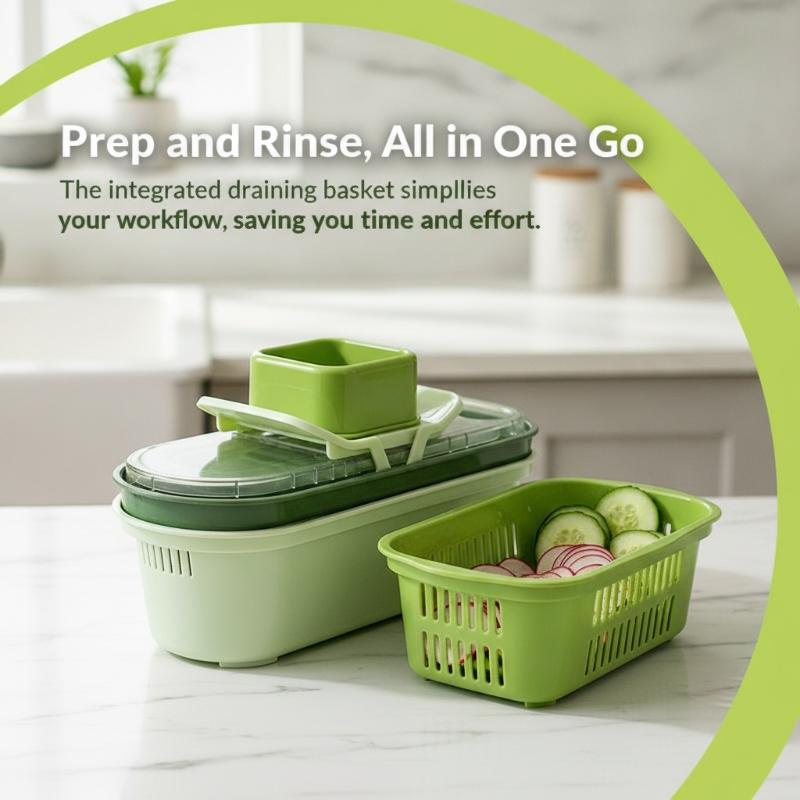 Meal Prep With Potatoes - Multifunctional Vegetable Fruit Slicer with Basket