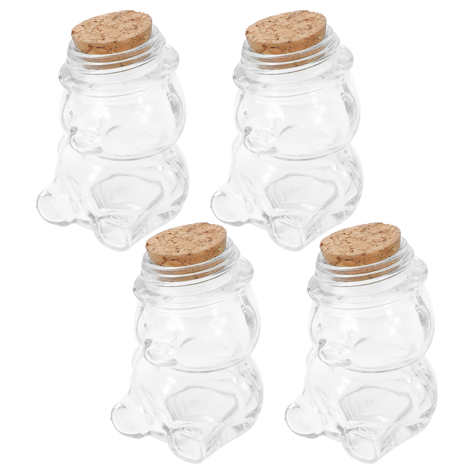 Glass Container Set - 4Pcs Glass Candy Jar Set Transparent