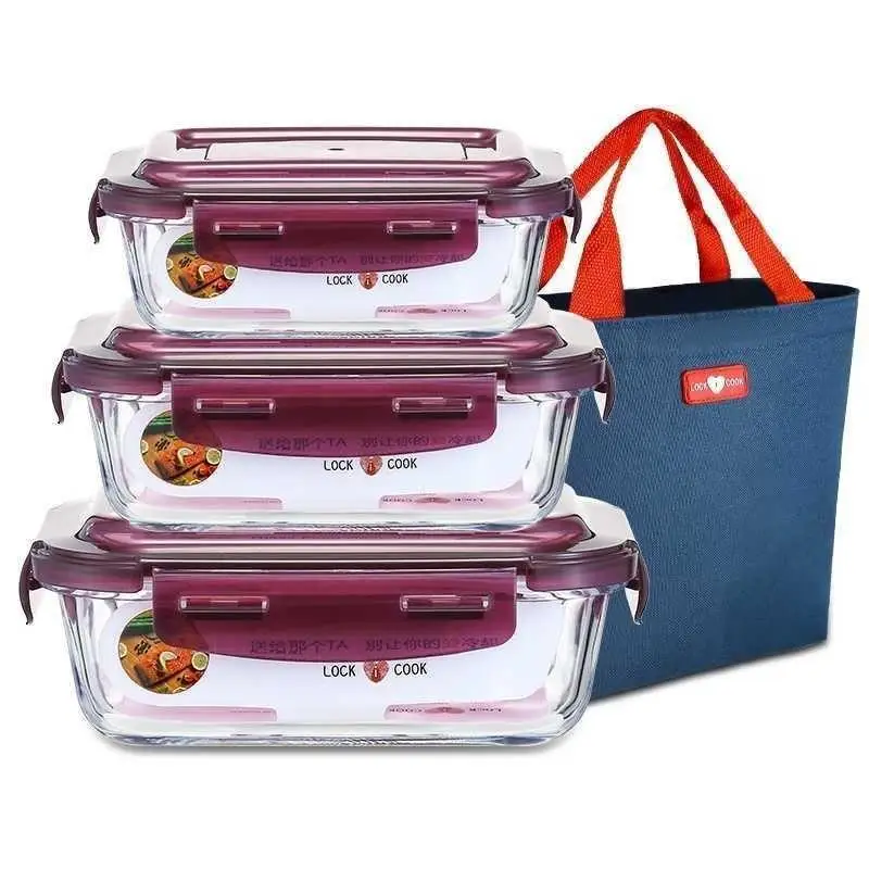 Glass Container Set - Pyrex Microwave Safe Lunch Box Crisper