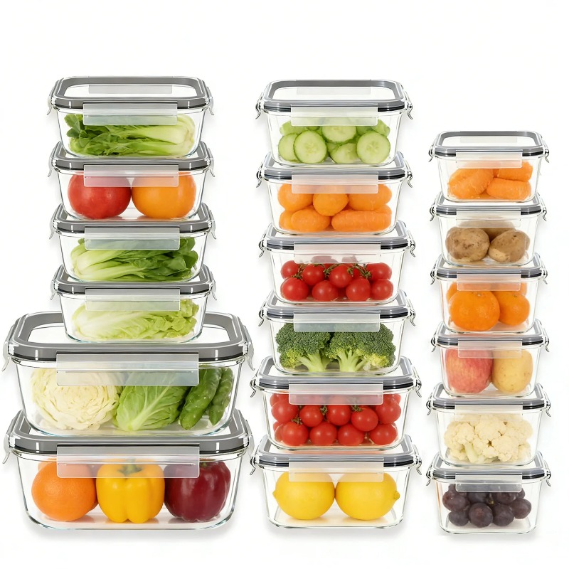 Meal Prep Jars With Lids - 18 Pack Glass Food Storage Containers