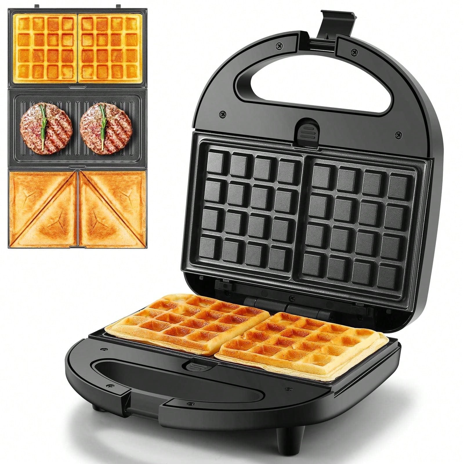 3-In-1 Sandwich Waffle Maker 7 - Breakfast Sandwich Press 评论和价格