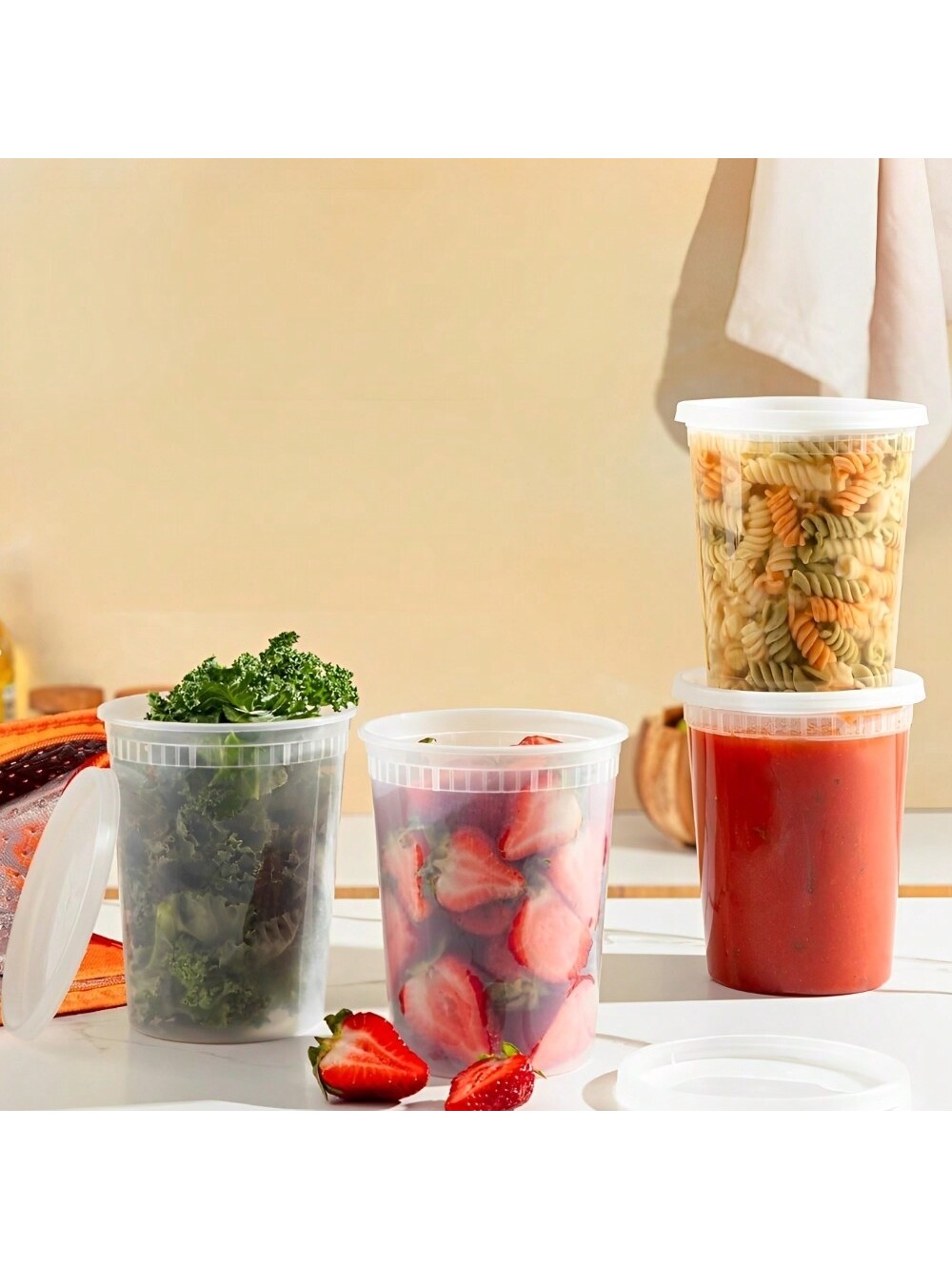 24Pack 32oz Deli Containers wi - Meal Prep Jars With Lids 评论和价格