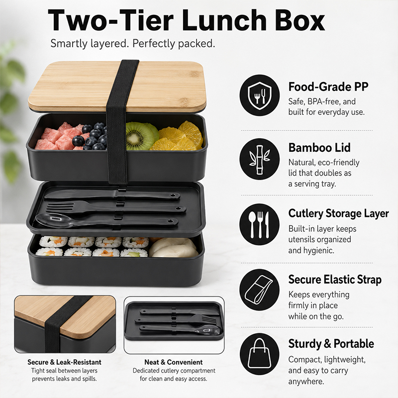 Japanese Double Layer Bento Lu - Meal Prep Japanese Food 评论和价格