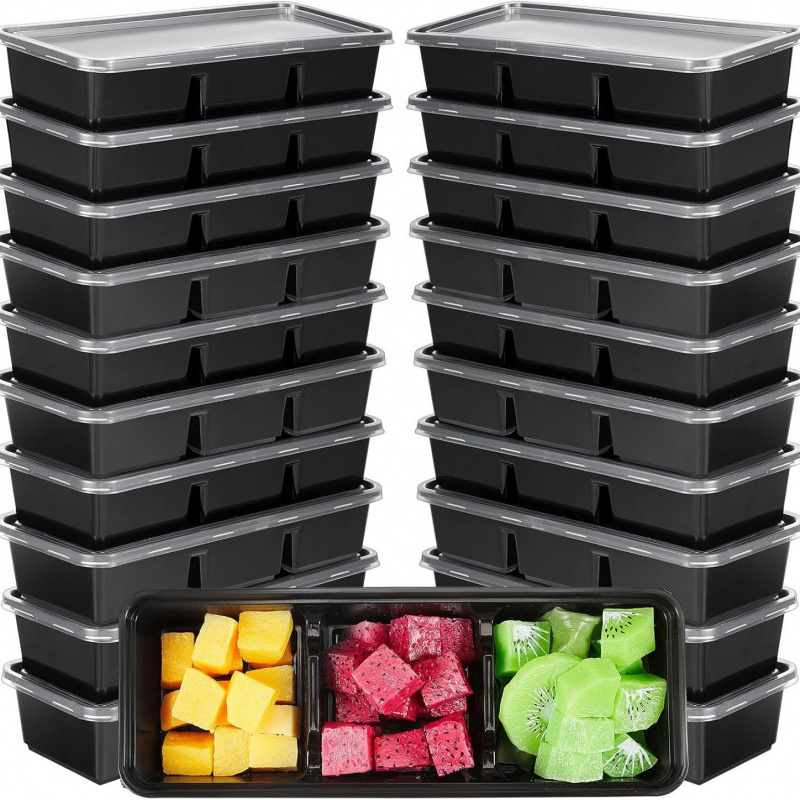 【25-Count 3-Section Food Conta - Meal Prep Japanese Food 评论和价格