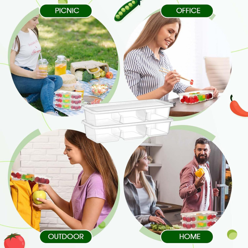 【25-Count 3-Section Food Conta - Meal Prep Japanese Food 评论和价格