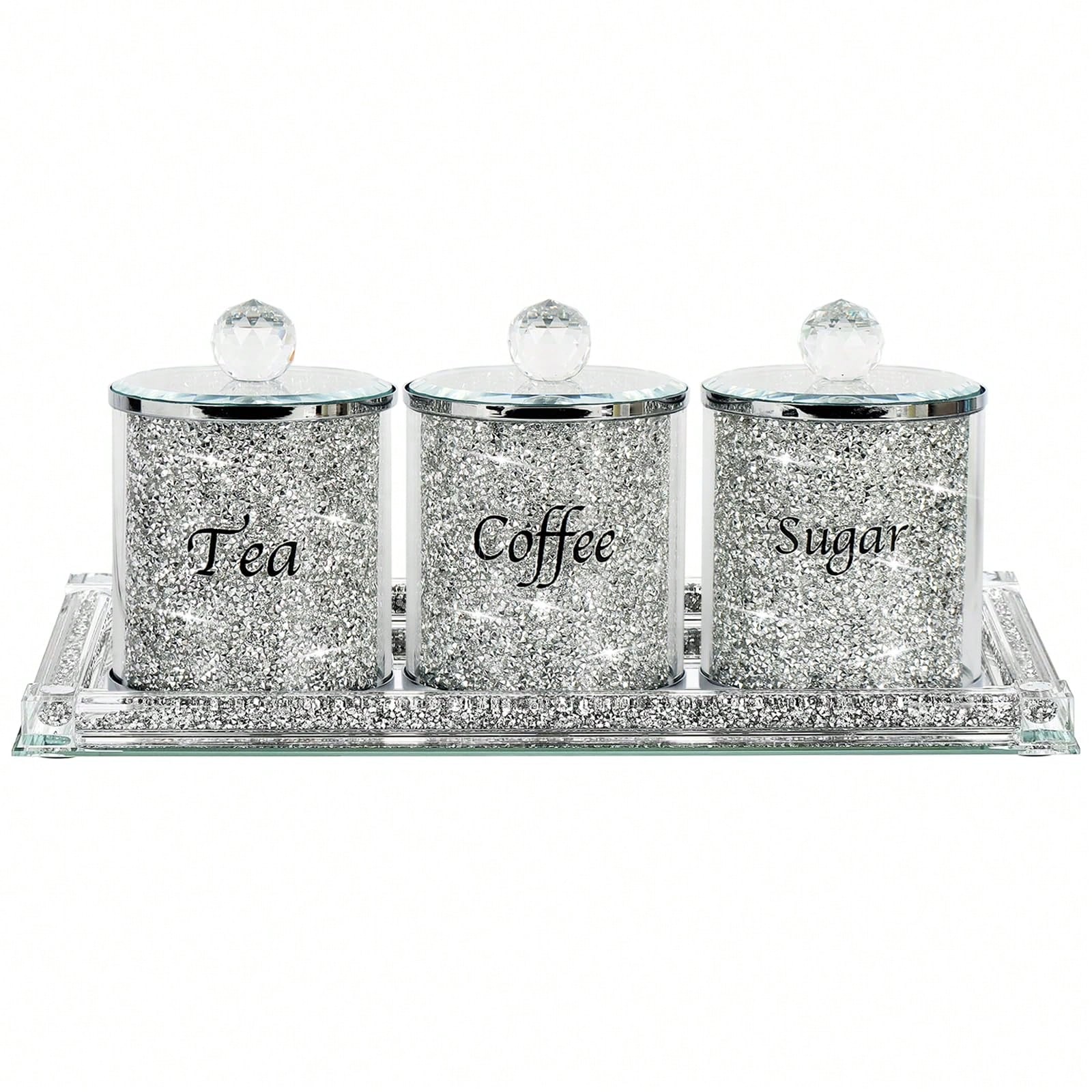 Coffee Sugar Tea Canister Set  - Glass Container Set 评论和价格