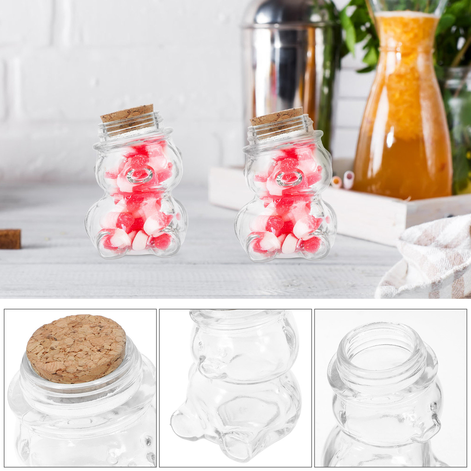 4Pcs Glass Candy Jar Set Trans - Glass Container Set 评论和价格