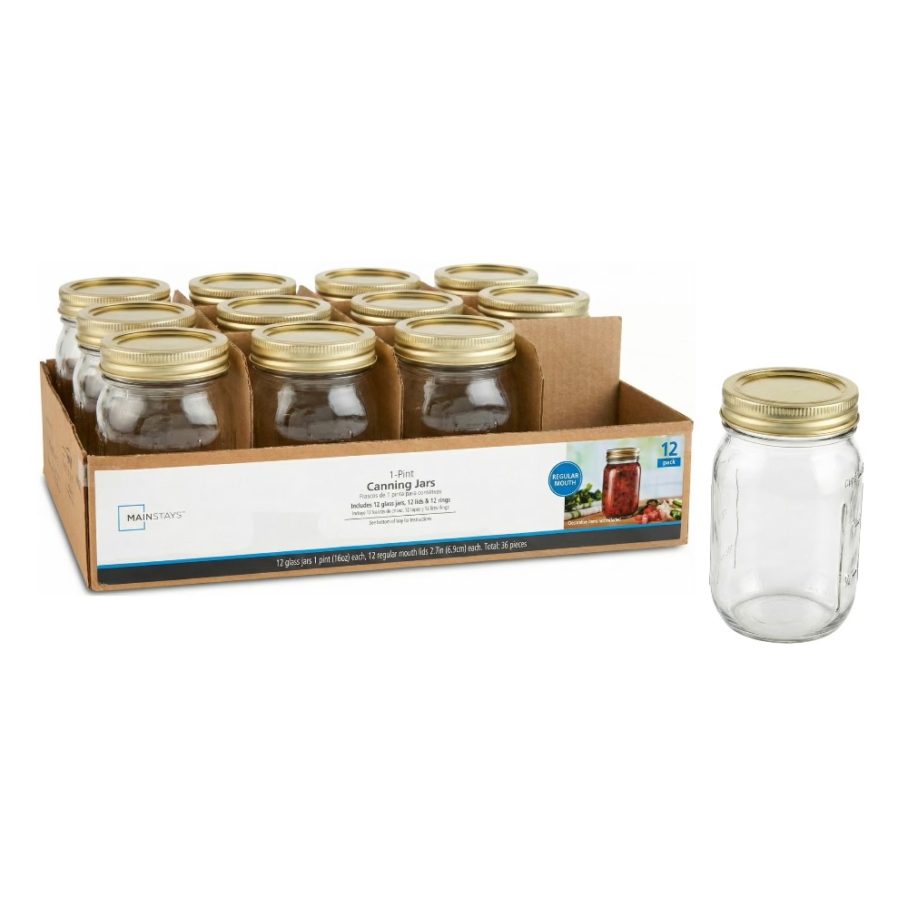 16 oz Mason Jars, Regular Mout - Meal Prep Jars With Lids 评论和价格