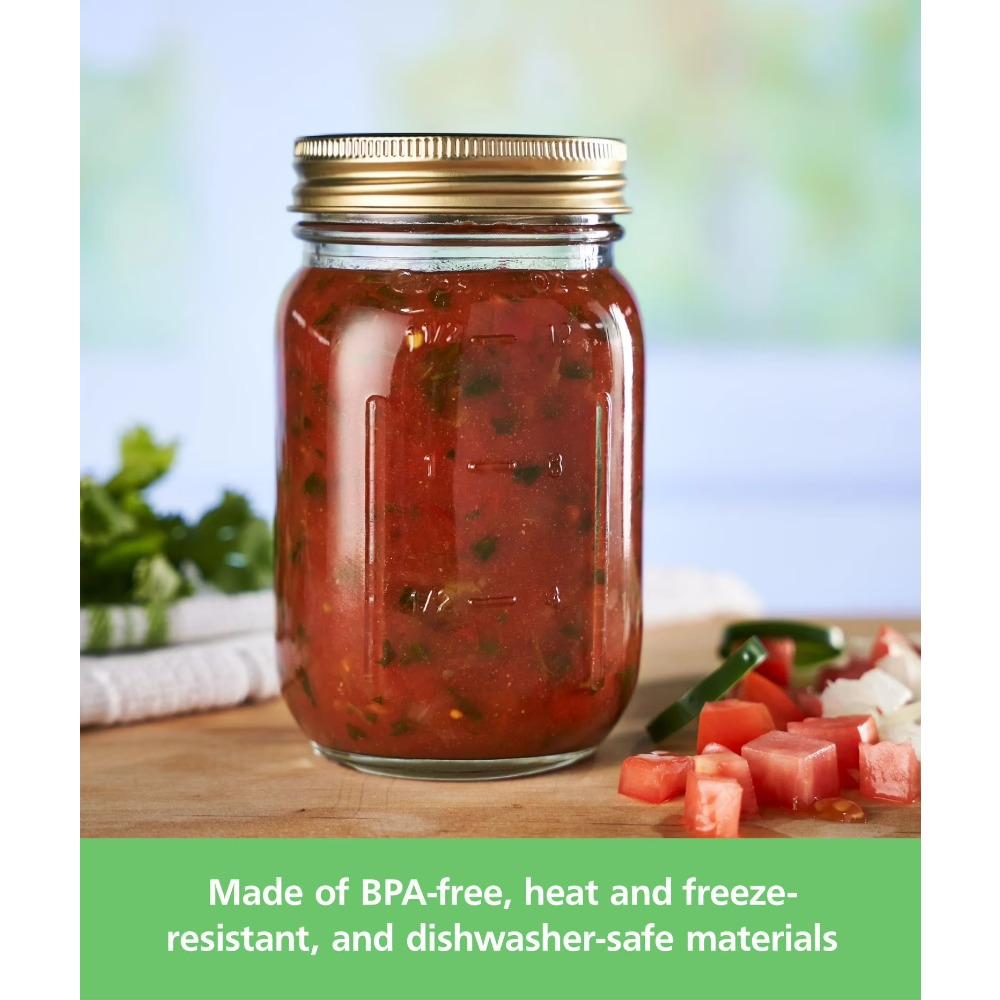 16 oz Mason Jars, Regular Mout - Meal Prep Jars With Lids 评论和价格