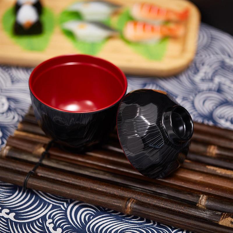 2 Tone Miso Soup Bowl with Lid - Meal Prep Japanese 评论和价格