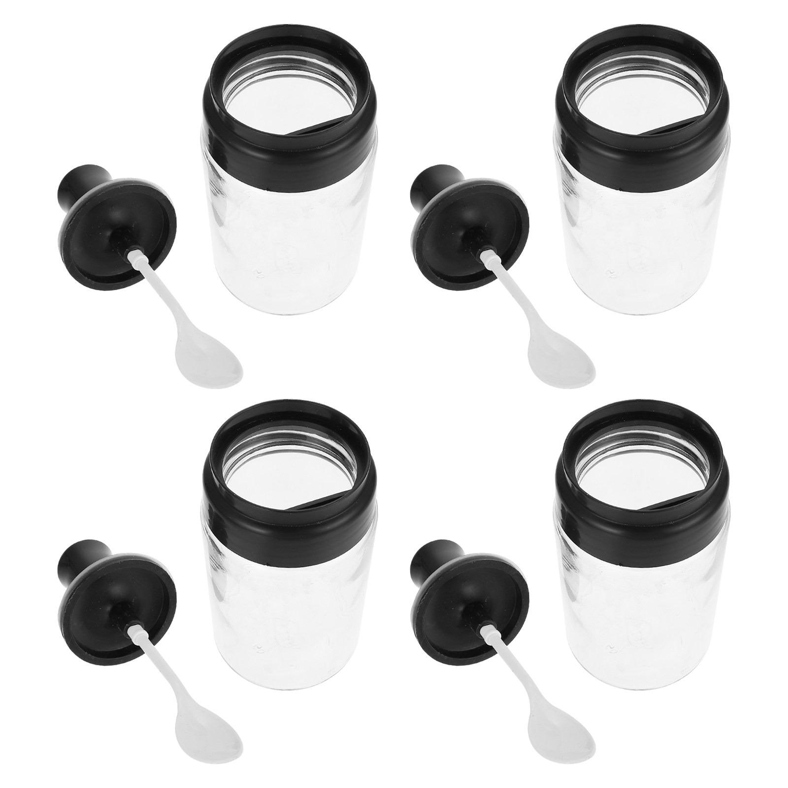 4Pcs Glass Spice Jar with Spoo - Meal Prep Jars With Lids 评论和价格