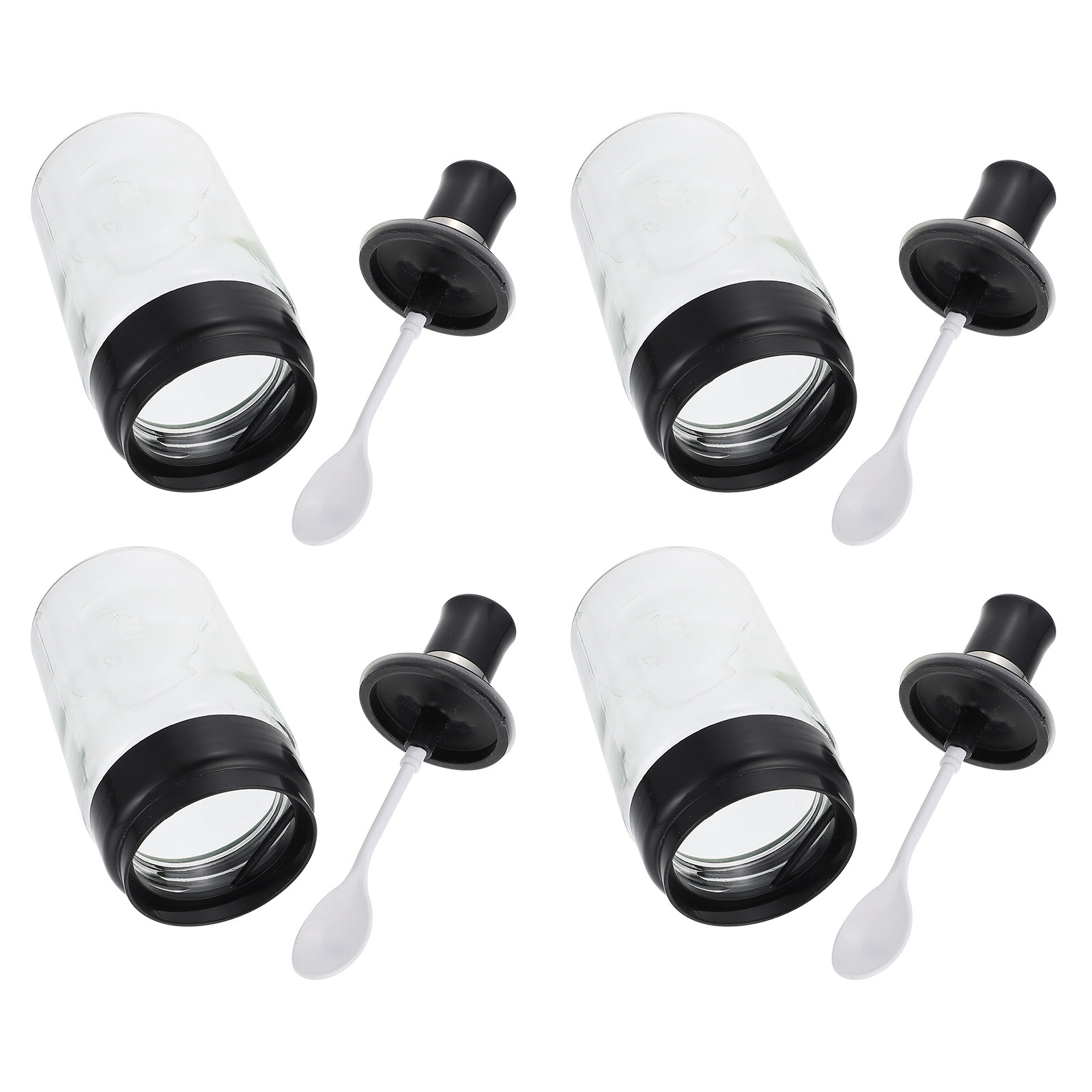 4Pcs Glass Spice Jar with Spoo - Meal Prep Jars With Lids 评论和价格