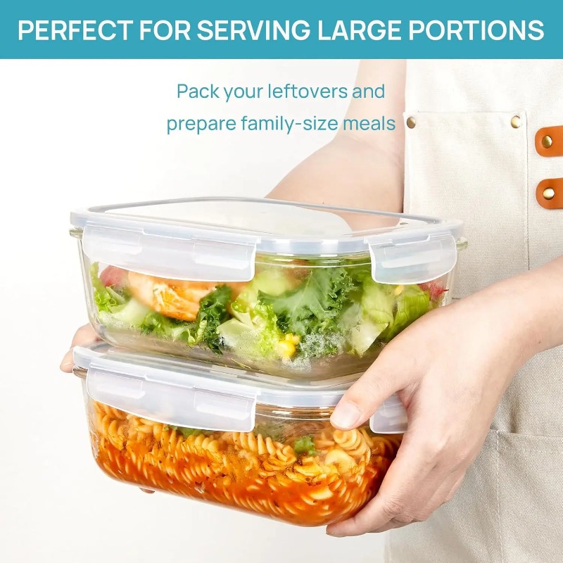 18 Pack Glass Food Storage Con - Meal Prep Jars With Lids 评论和价格