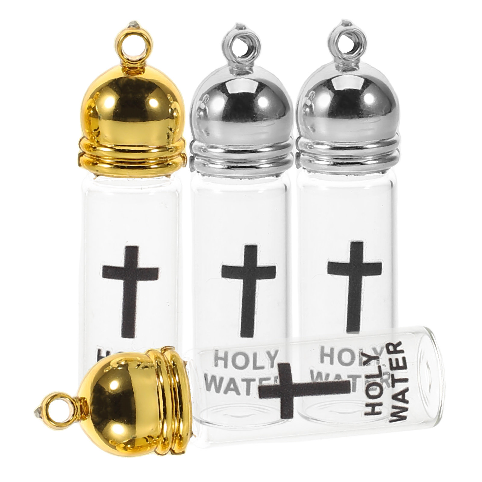 4Pcs Holy Water Bottles Glass  - Glass Container Set 评论和价格